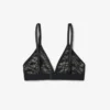 Bralette triangular con encaje y logotipo