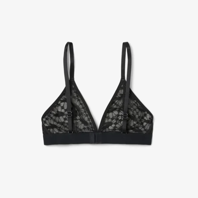 Bralette triangular con encaje y logotipo