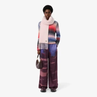 Bufanda con flecos de mezcla de alpaca para mujer