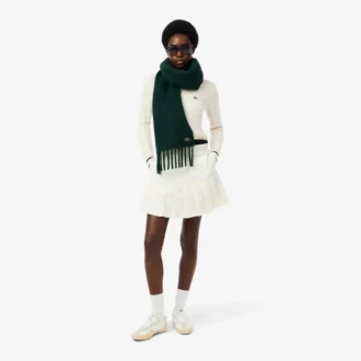 Bufanda con flecos de mezcla de alpaca para mujer