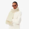 Bufanda de lana con flecos para mujer