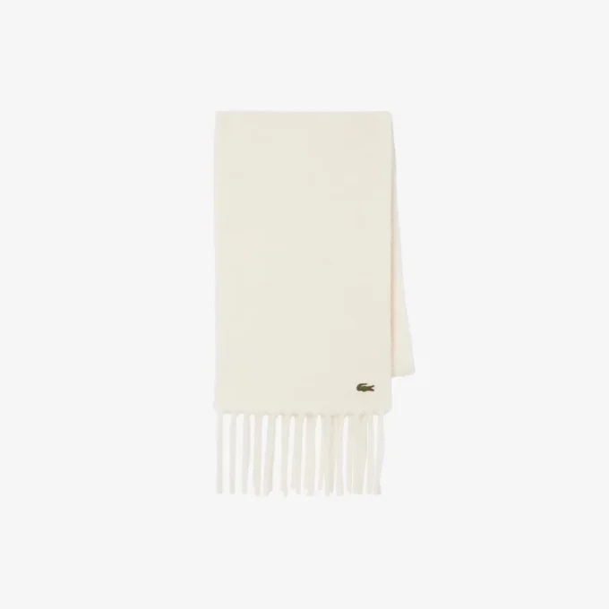 Bufanda unisex de lana de alpaca con flecos