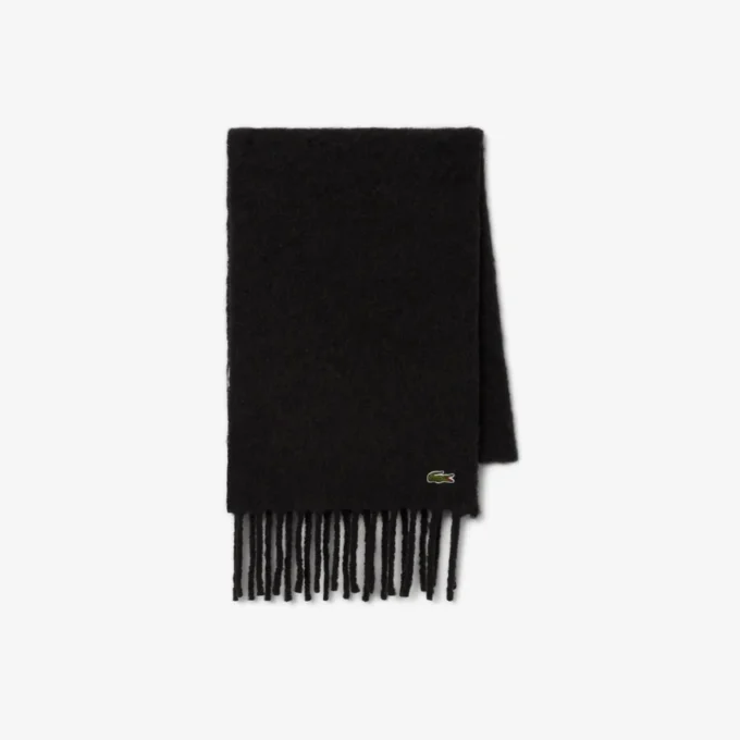 Bufanda unisex de lana de alpaca con flecos