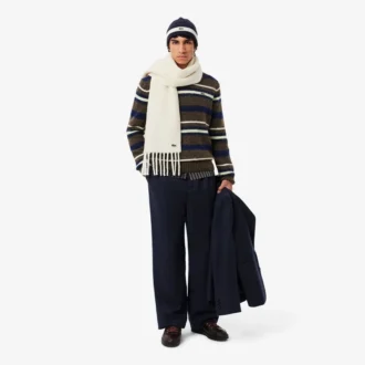 Bufanda unisex de lana de alpaca con flecos