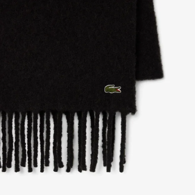 Bufanda unisex de lana de alpaca con flecos