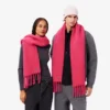 Bufanda unisex de lana de alpaca con flecos