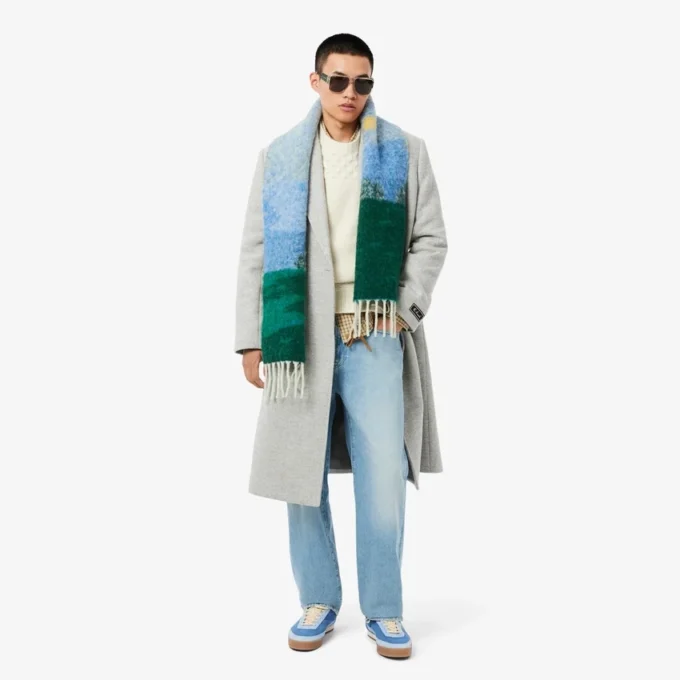 Bufanda unisex de lana de alpaca con motivo paisajístico