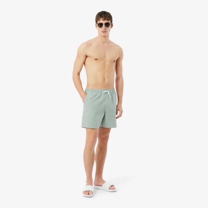 Bóxer de hombre de largo medio con rayas y textura