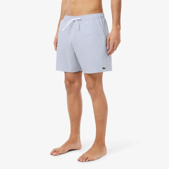 Bóxer de hombre de largo medio con rayas y textura