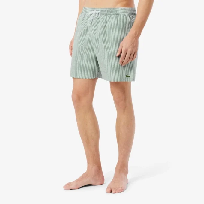 Bóxer de hombre de largo medio con rayas y textura