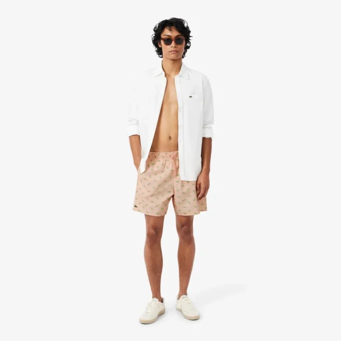 Bóxers de largo medio con estampado de cocodrilo