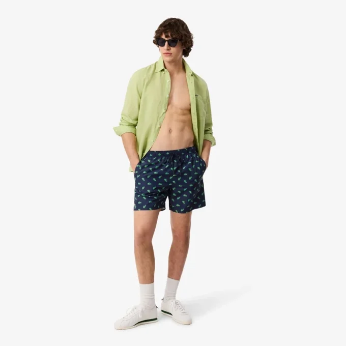 Bóxers de largo medio con estampado de cocodrilo