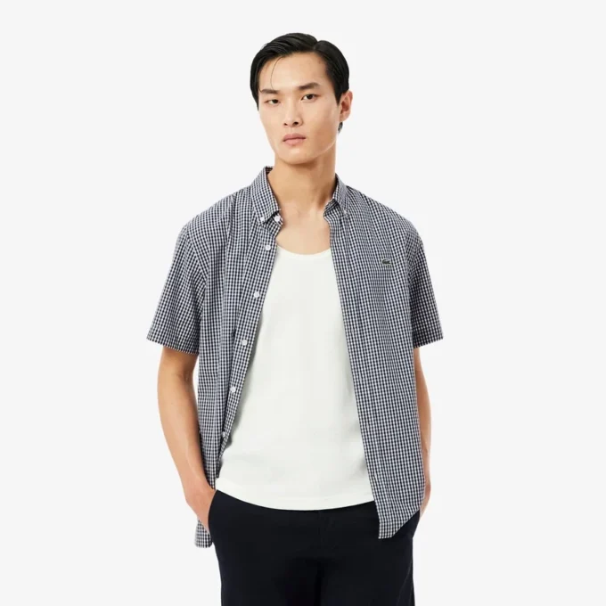 Camisa a cuadros de manga corta y corte regular