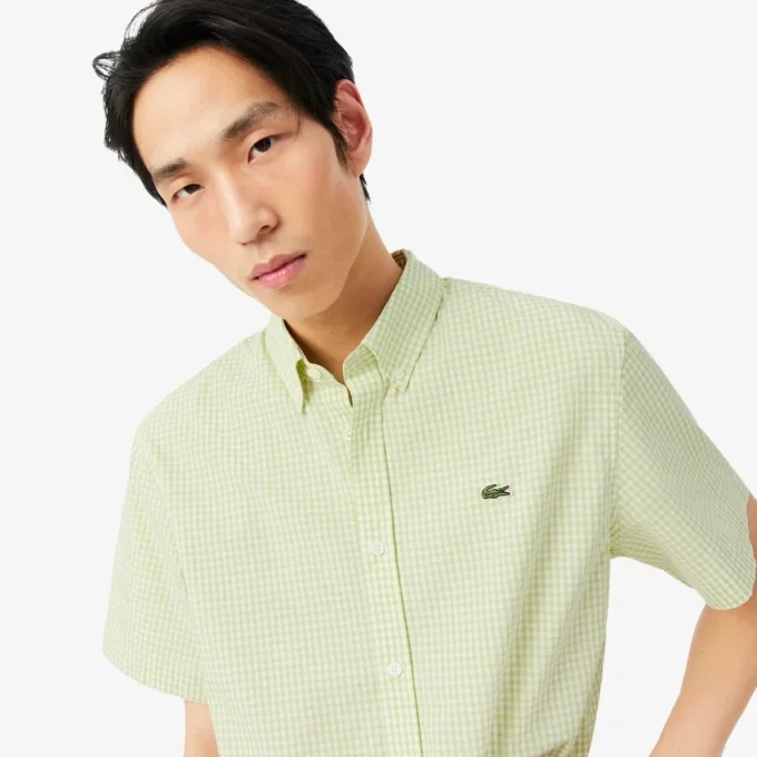Camisa a cuadros de manga corta y corte regular