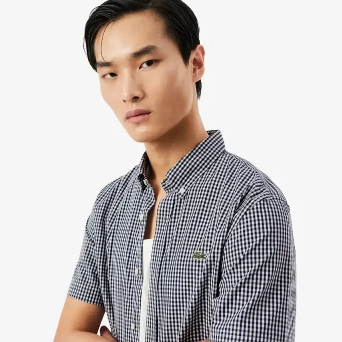Camisa a cuadros de manga corta y corte regular