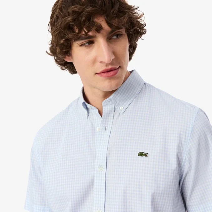 Camisa a cuadros de manga corta y corte regular