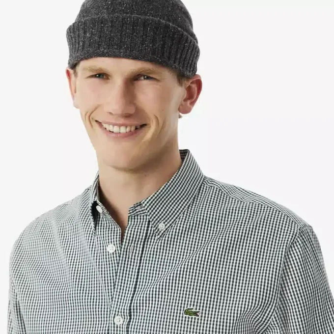 Camisa de algodón a cuadros de corte regular para hombre