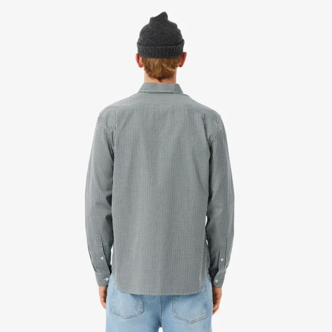 Camisa de algodón a cuadros de corte regular para hombre