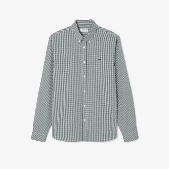 Camisa de algodón a cuadros de corte regular para hombre
