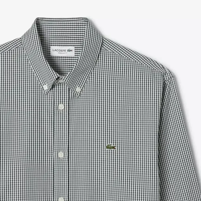 Camisa de algodón a cuadros de corte regular para hombre