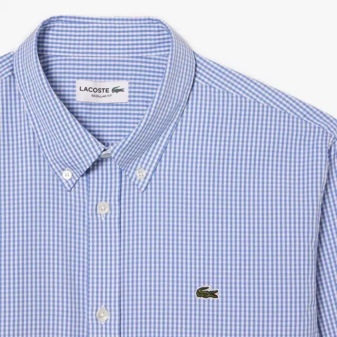 Camisa de algodón a cuadros de corte regular para hombre