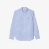 Camisa de algodón a rayas de corte regular para hombre