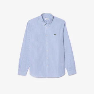 Camisa de algodón a rayas de corte regular para hombre