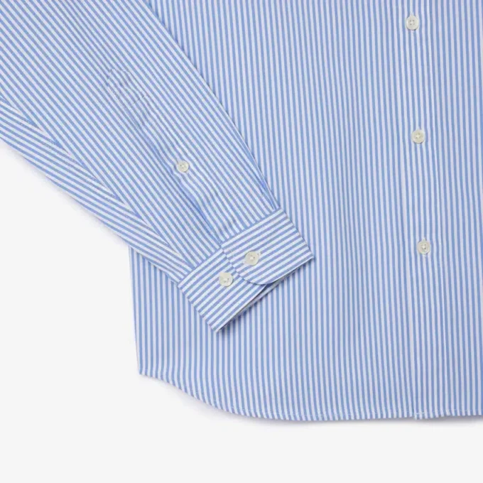 Camisa de algodón a rayas de corte regular para hombre
