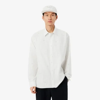 Camisa de algodón bordada de corte holgado