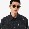 Camisa de algodón bordada de corte holgado
