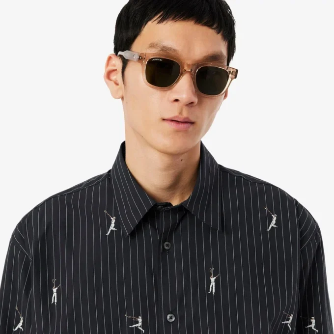 Camisa de algodón bordada de corte holgado