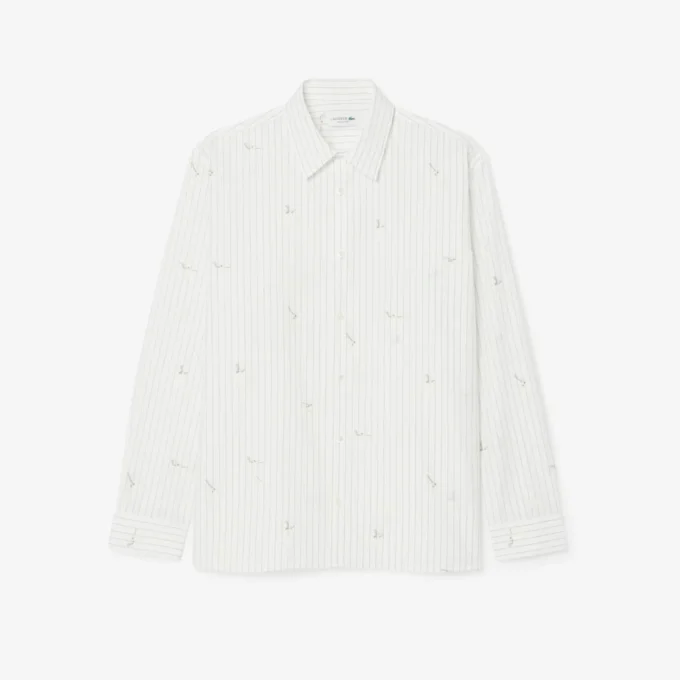 Camisa de algodón bordada de corte holgado