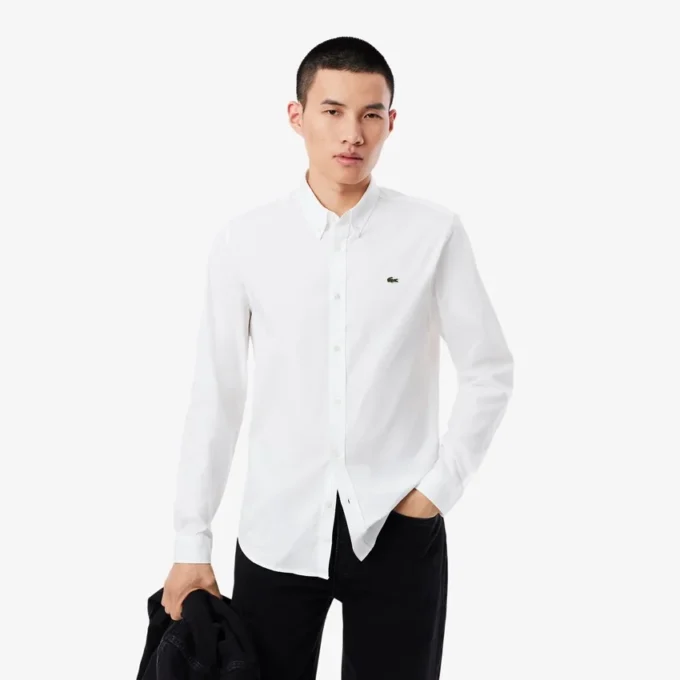 Camisa de algodón de corte entallado para hombre