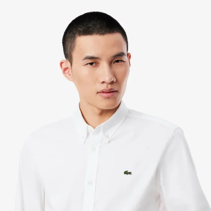 Camisa de algodón de corte entallado para hombre
