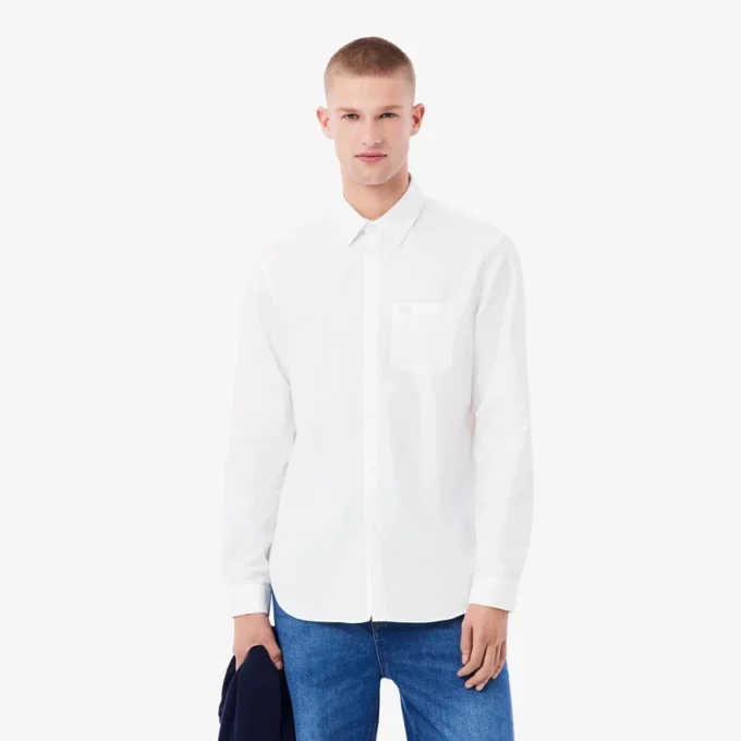 Camisa de algodón de corte regular para hombre