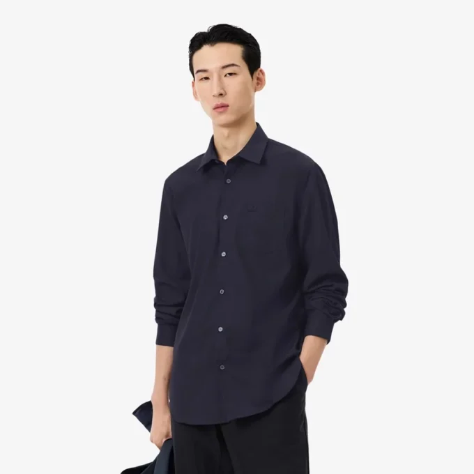 Camisa de algodón de corte regular para hombre