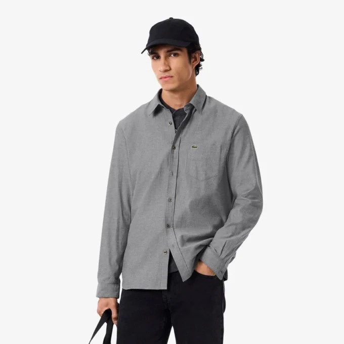 Camisa de algodón de corte regular para hombre