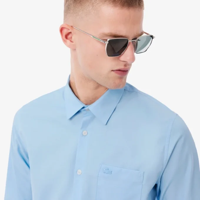 Camisa de algodón de corte regular para hombre