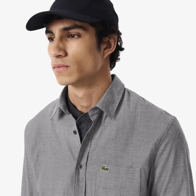 Camisa de algodón de corte regular para hombre