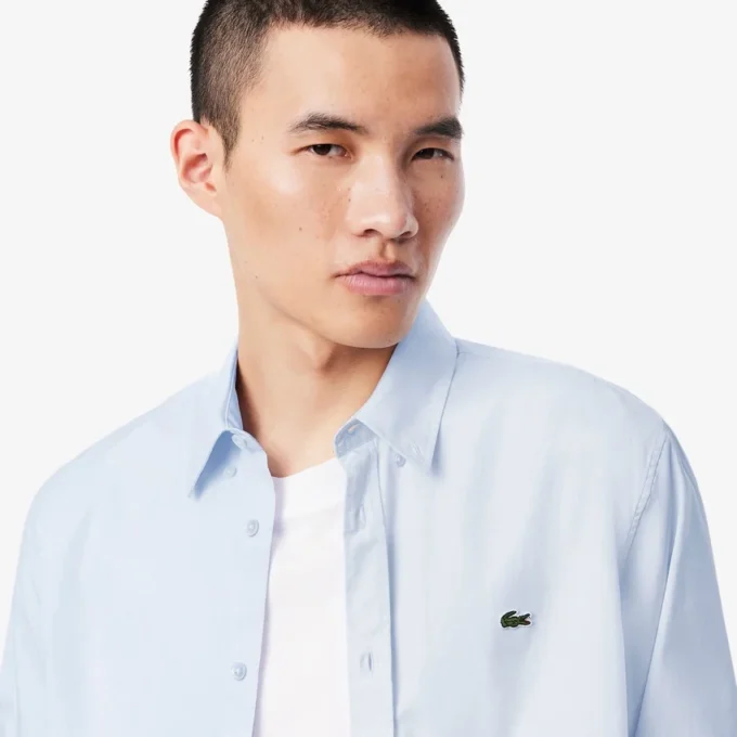 Camisa de algodón de corte regular para hombre