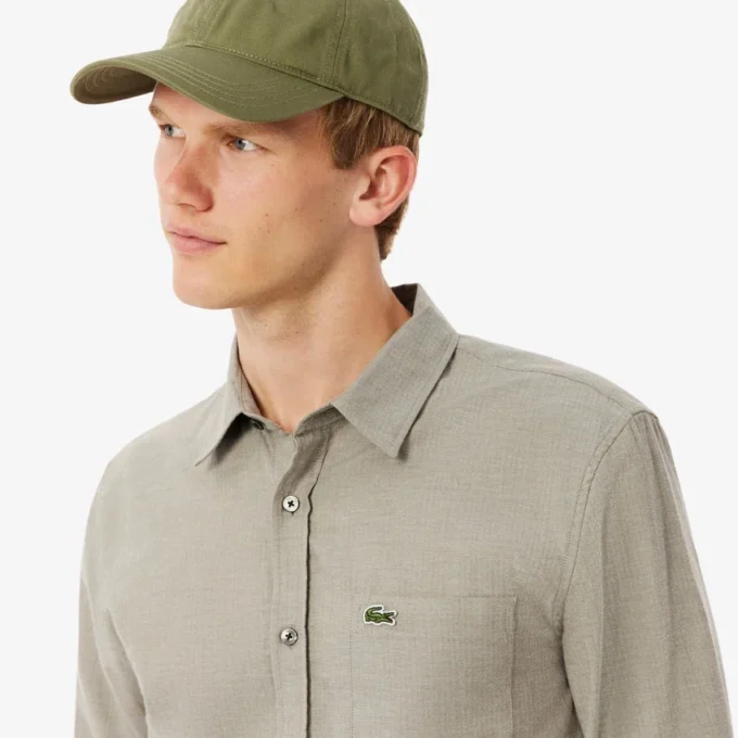 Camisa de algodón de corte regular para hombre