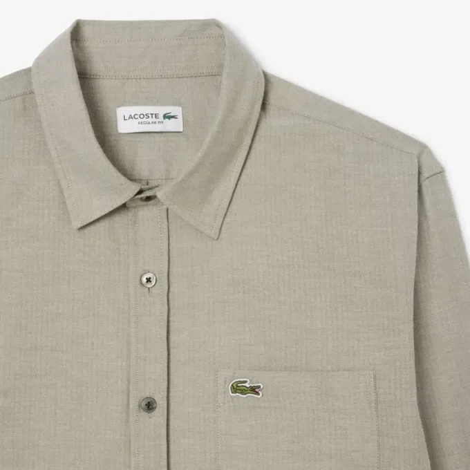 Camisa de algodón de corte regular para hombre