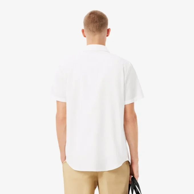 Camisa de algodón de manga corta y corte regular para hombre