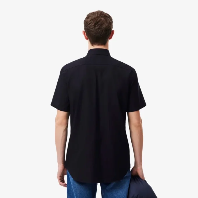 Camisa de algodón de manga corta y corte regular para hombre