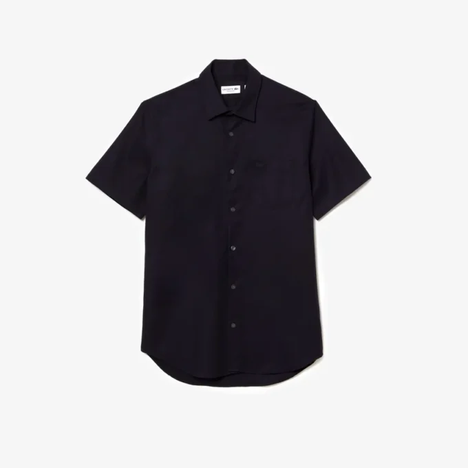 Camisa de algodón de manga corta y corte regular para hombre