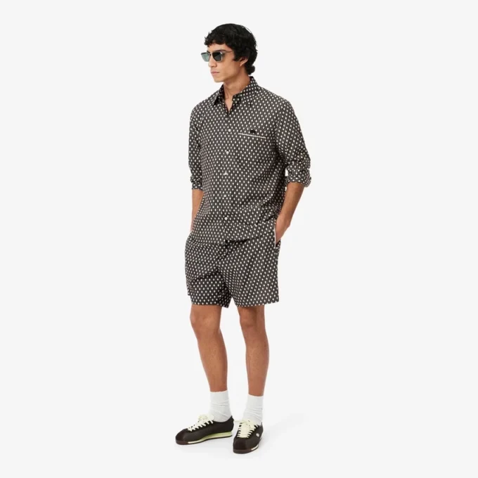 Camisa de algodón estampada de corte regular