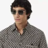 Camisa de algodón estampada de corte regular