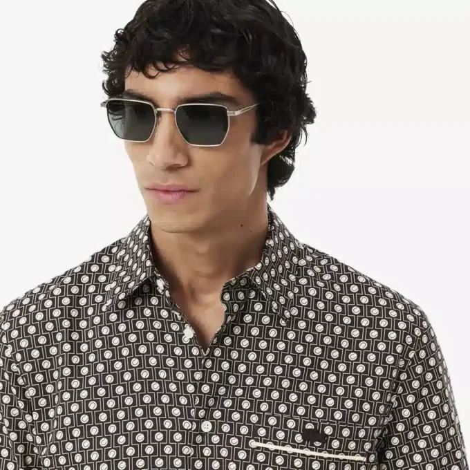 Camisa de algodón estampada de corte regular
