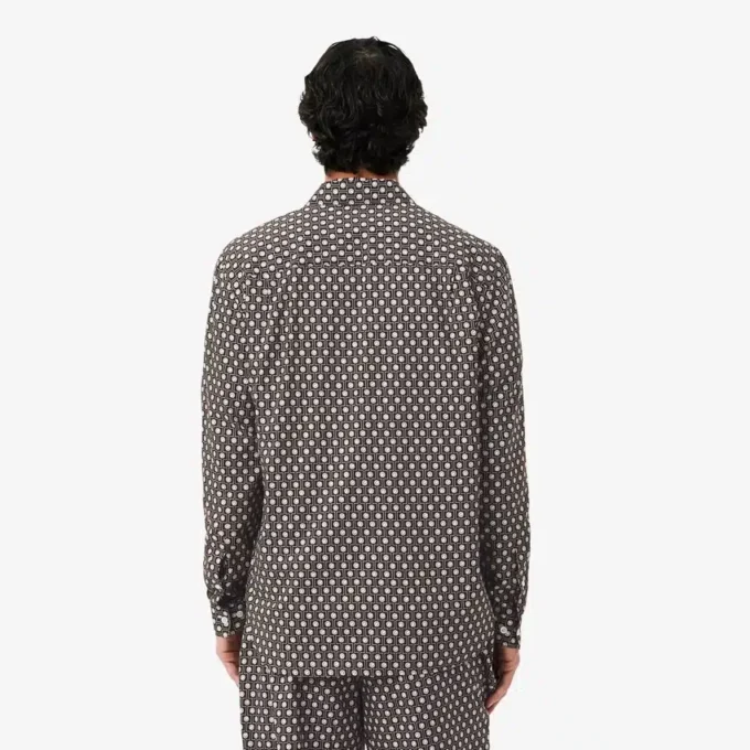 Camisa de algodón estampada de corte regular