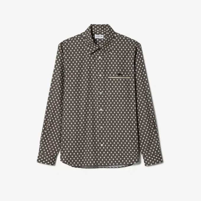 Camisa de algodón estampada de corte regular